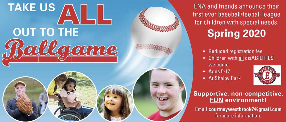 ENAYouth's tweet photo. So proud to announce our very first ever baseball/teeball league for children with special needs. Spring 2020! 

Please share with anyone you feel would be interested or would like to volunteer. 

Registration now open 

https://t.co/6uLPkAZLlt https://t.co/T11uxjoKOw