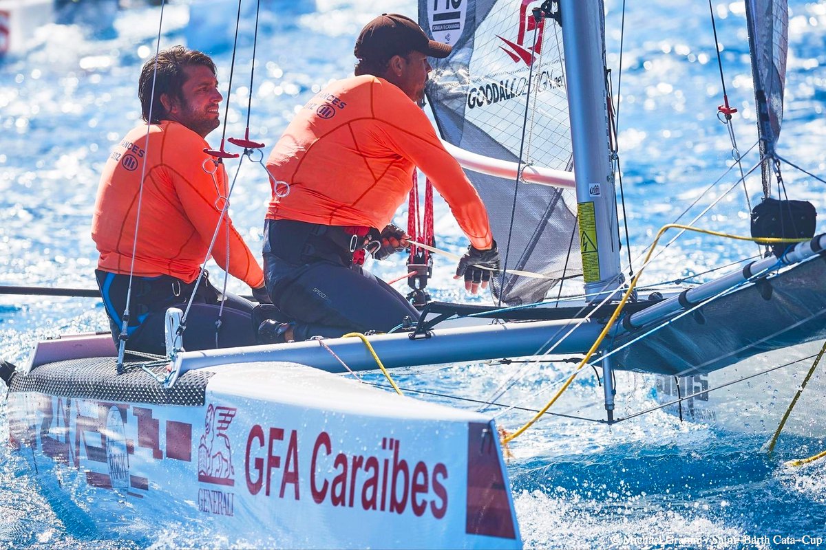GFA_Caraibes's tweet photo. Notre équipage, composé de Nicolas GILET et Nicolas POIX #FRA29, se classe 11ème au classement général de la @stbarthcatacup 2019. 🤩 
#SaintBarth #Cata #F18  
Photos : © Michael Gramm - © Pascal Alemany https://t.co/8UVgzcG7xY
