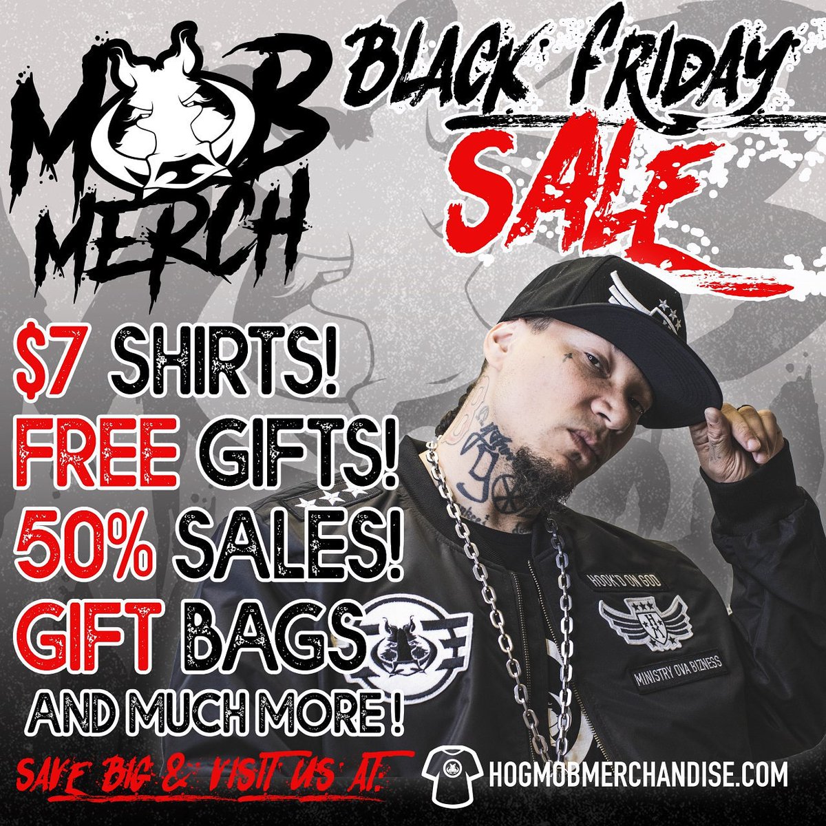 TheGodhopMC's tweet photo. NEW MERCH !!! OLD MERCH !!! Come and acquire Mobbed out garments for Great Bargains on our BLACK FRIDAY SALE !! Visit https://t.co/28kMXkj2n5 NOW !! https://t.co/1v9jTBjmxC