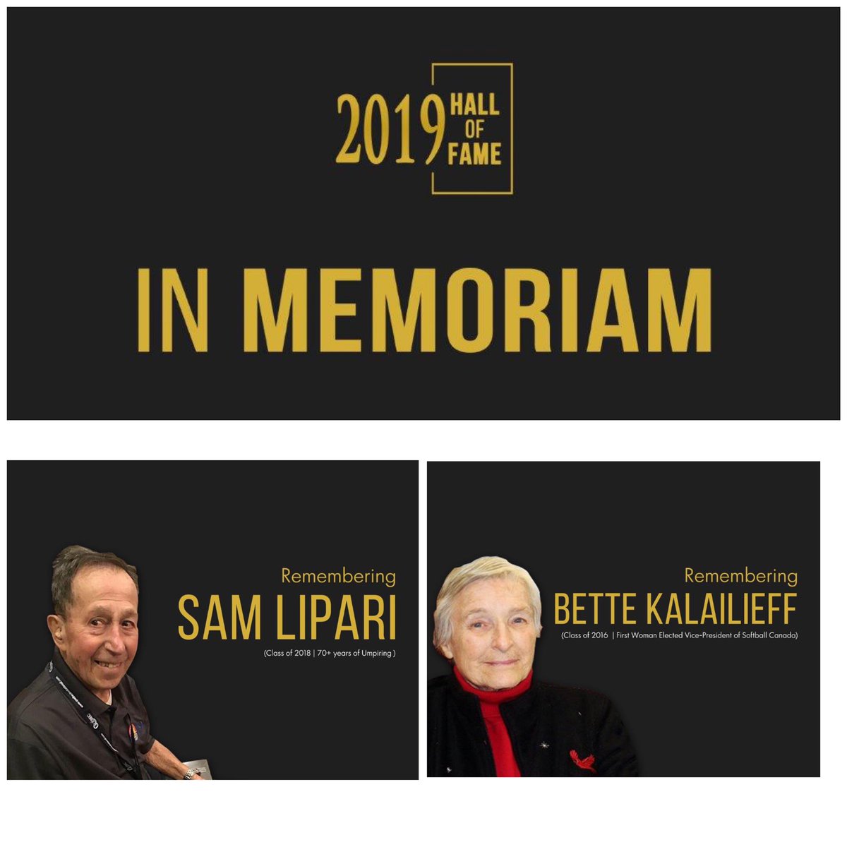 #Remembering Sam Lipari and Bette Kalailieff #SoHof2019 🥎🙏🏻