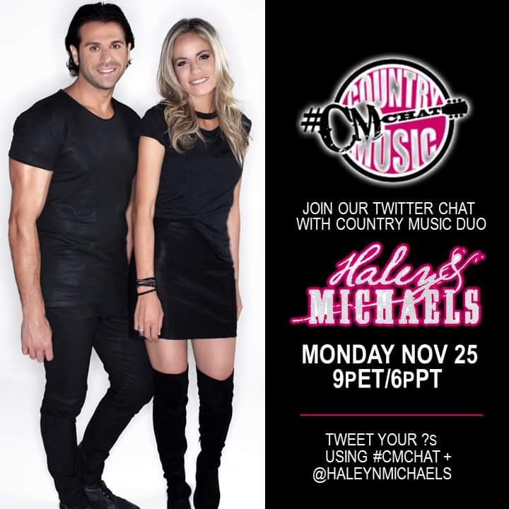 Tonight!!!
<a href="/haleynmichaels/">Haley & Michaels</a> Twitterview 
9pET/6pPT
Use/follow #CMchat to participate and ask questions!
