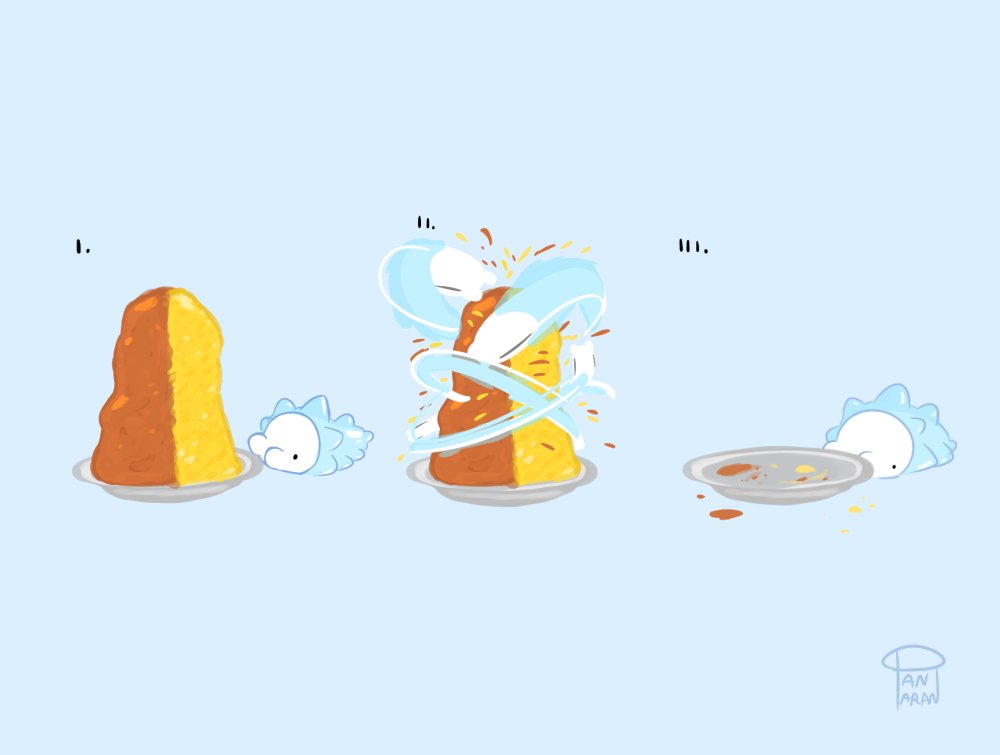 PanaranArts's tweet photo. my favorite detail about Snom is how they are the smallest but get the gigantic curry portion https://t.co/7sZHPggap2