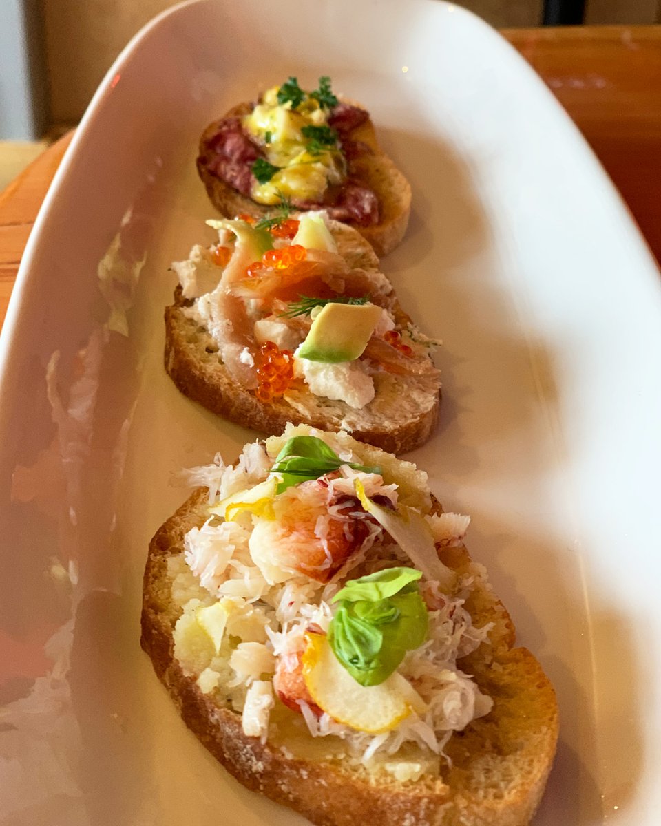 HookedBC's tweet photo. Sink your teeth into a few of our crispy Toast 4 Toast menu options: Dungeness crab, smoked trout and roe, and R Farm wagyu bites. There's nothing wrong with getting a little toasted during the day! https://t.co/2ZXEvyaTtE