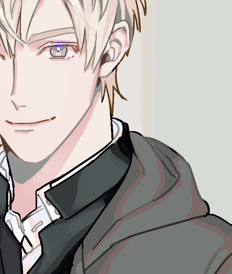 1boy male focus solo smile looking at viewer blonde hair shirt  illustration images