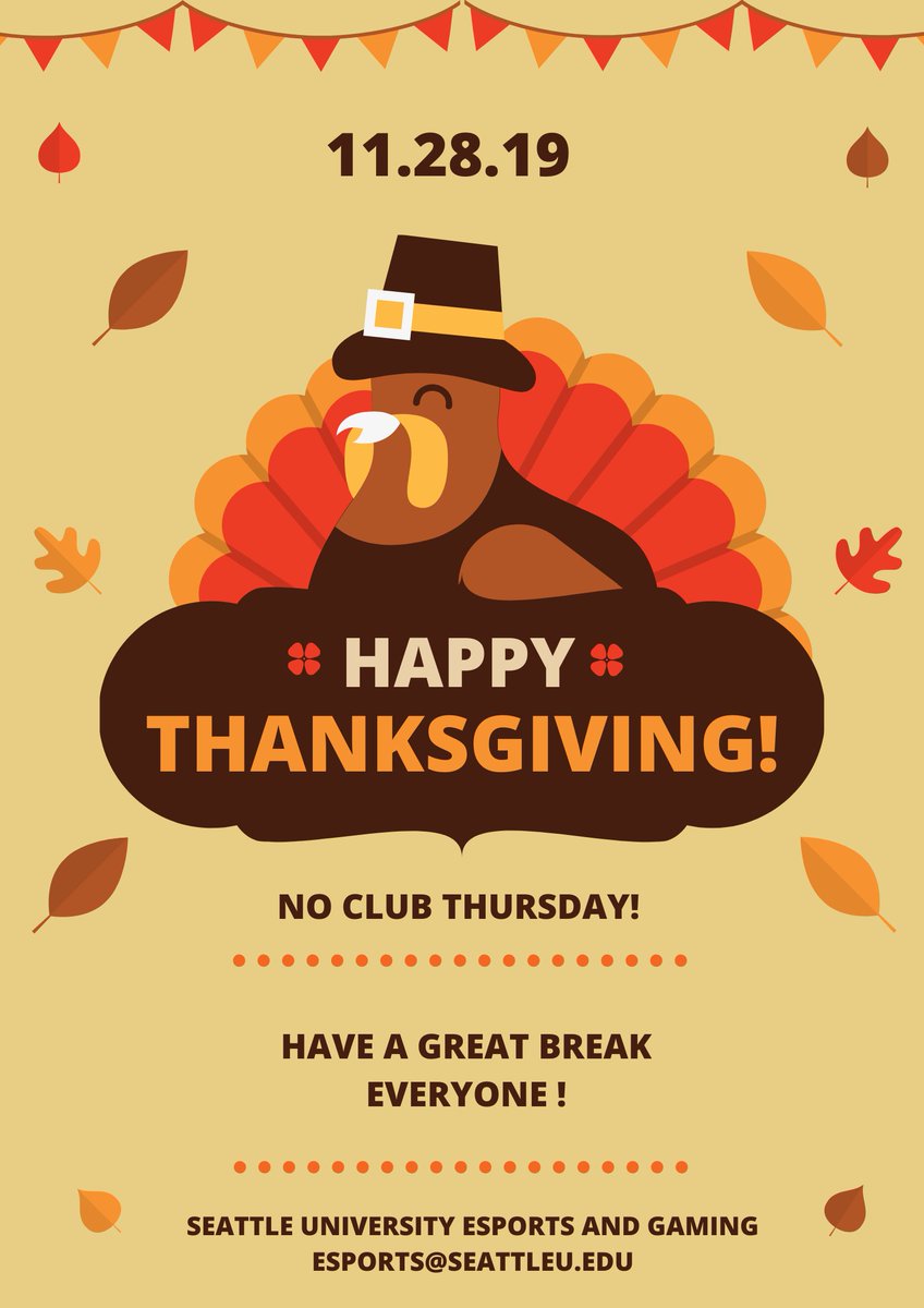 No club Thursday! Happy Thanksgiving and enjoy your break! #Thanksgiving