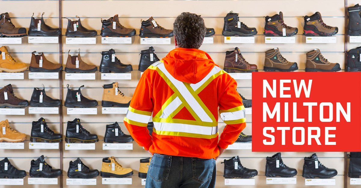 Our new Milton store is now open! 1095 Maple Ave. Stop by to shop more than 200 styles of the best brands of workboots and safety shoes - plus work wear - and find the fit and comfort you deserve! bit.ly/33dPvO3 #safetyshoes #workboots #milton #fitmeanscomfort