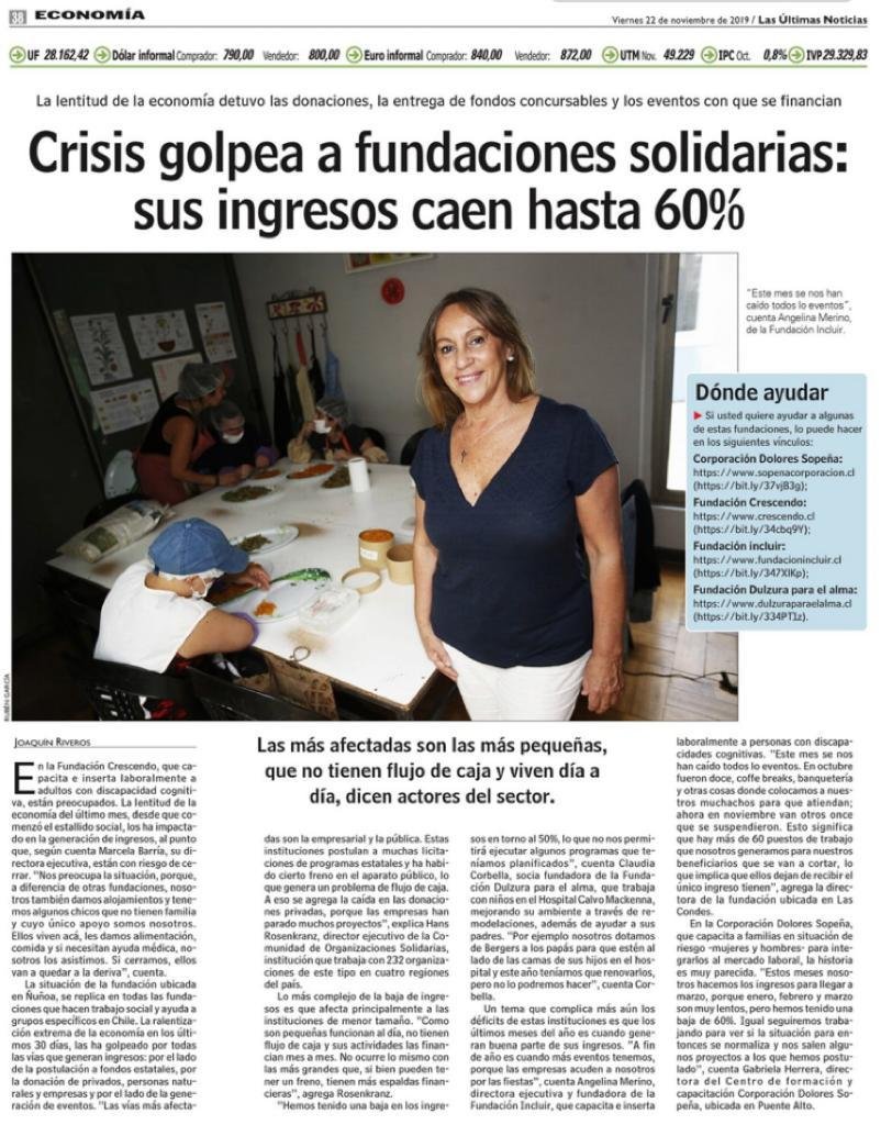 CrescendoChile's tweet photo. Las fundaciones también hemos sido afectadas por los días agitados que ha atravesado Chile. En Fundación Crescendo no pudimos realizar dos eventos que teníamos programados en octubre y noviembre para reunir fondos. Visítanos en https://t.co/MWojMYdUV5 y ayúdanos a seguir adelante https://t.co/454iIAGJBd