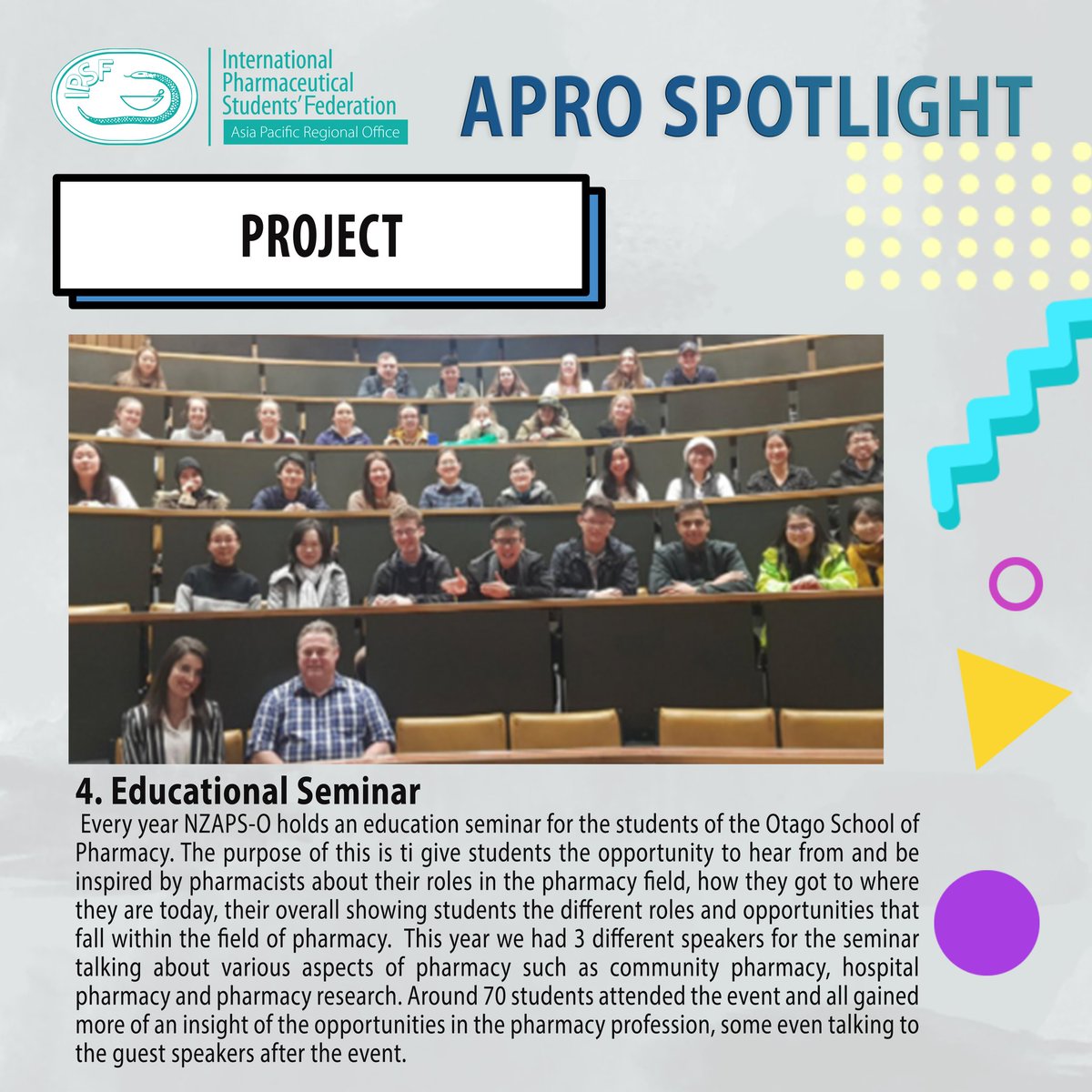 IPSFAPRO's tweet photo. NZAPS-O is involved in IPSF campaigns such as the Vampire Cup as well hosting a patient counselling event for students to further their clinical and professional knowledge and skills.

#APROSPOTLIGHT  #MemberOrganisationBranding 
#NZAPS-ONewZealand #IPSFAPRO 
#IPSForg https://t.co/7qJFLw0rcm
