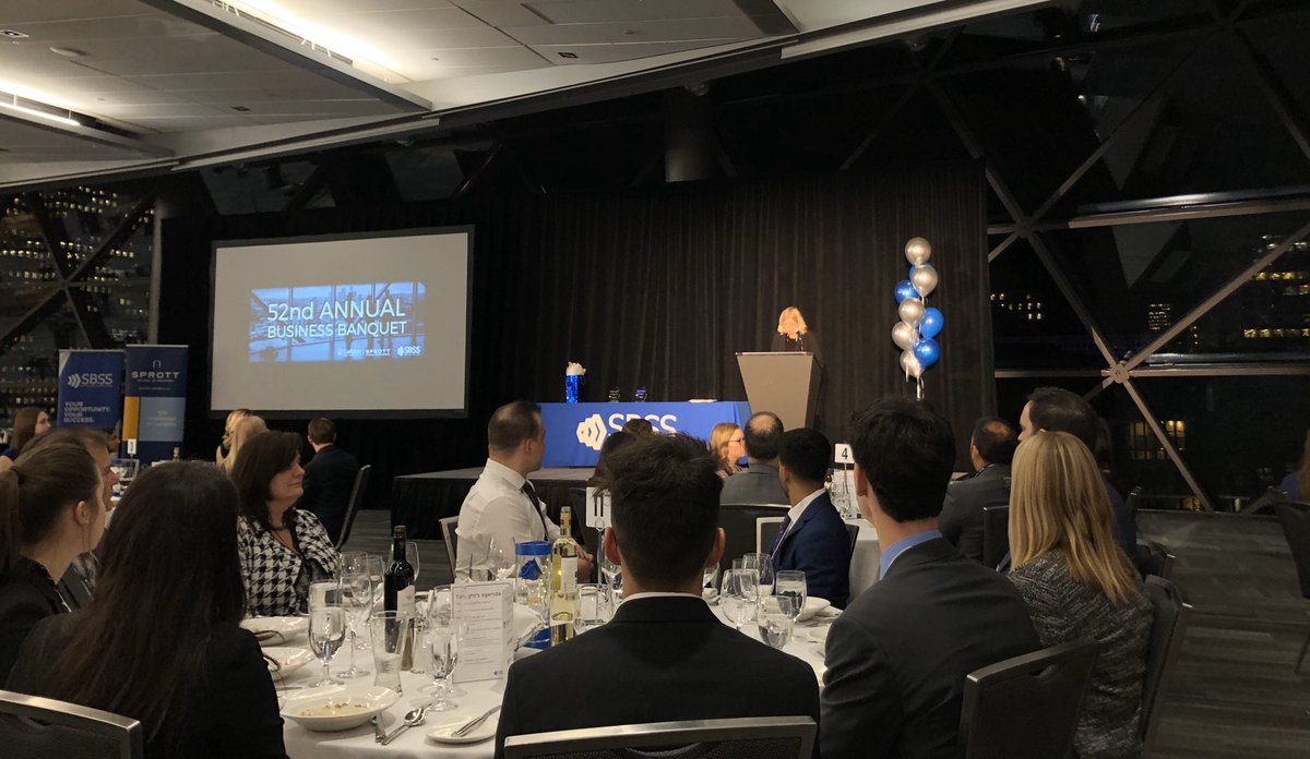 .<a href="/Dean_Sprott/">Howard Nemiroff</a> Dana Brown welcomes members of the Sprott community to the 52nd Annual Business Banquet! <a href="/SBSSCouncil/">SBSS Council</a> #networking #ottawa #business