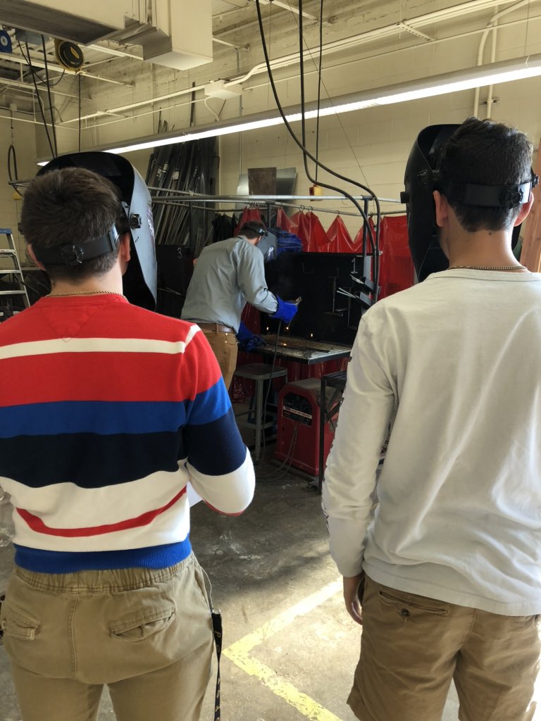 MissMetrick's tweet photo. Hey @jce122, we had an awesome day with @BWitmer20 learning how to run a bead with a 6011 electrode! #psuaged20 #AgMech https://t.co/1BSTOtjNd7