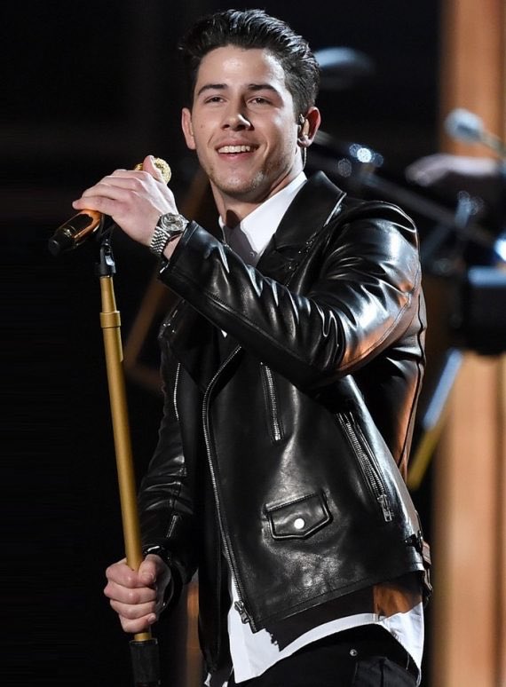 Nick Jonas in leather