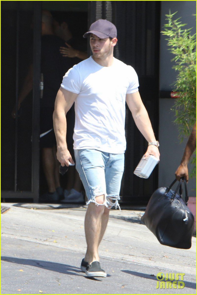 Nick Jonas in shorts