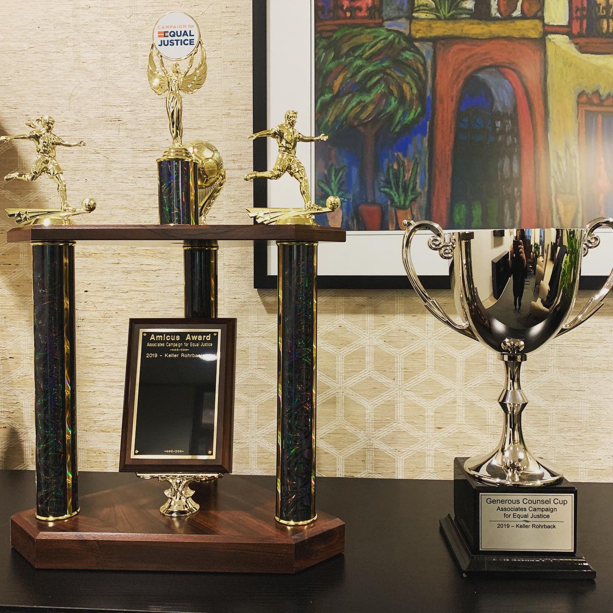 LegalFoundWA's tweet photo. one for highest average gift and one for highest percent participation! THANK YOU to everyone who participated and congrats to Keller Rohrback on winning the first Associates Campaign! #civillegalaid #civiljustice #associatescampaign #generouscouncil #justiceforall https://t.co/vF4uhyHTRa