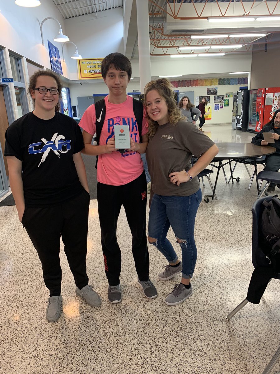 CAMStuCo's tweet photo. Proud to announce the CAM High School Student Council received an award from the @RedCrossWCNY for our amazing progress we’ve made in the amount of donations at our blood drives. We love being able to make a difference any way that we can. https://t.co/yuO9DJl2i0