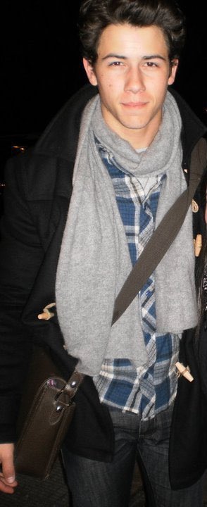 Nick Jonas in a scarf