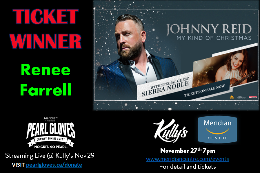Kully's Sports Bar (@kullyssportsbar) on Twitter photo Congratulations to Renee Farrell, you've won a pair of tickets to see Johnny Reid at the <a href="/MeridianCentre_/">Meridian Centre</a> Please contact us for more details. Thank you to everyone who donated to help #KnockOutMS Tickets to see Johnny Reid are still available through the Meridian Box Office Congratulations to Renee Farrell, you've won a pair of tickets to see Johnny Reid at the <a href="/MeridianCentre_/">Meridian Centre</a> Please contact us for more details. Thank you to everyone who donated to help #KnockOutMS Tickets to see Johnny Reid are still available through the Meridian Box Office