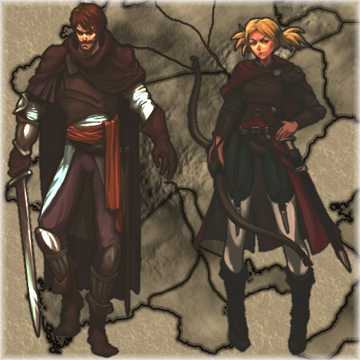 In trying to come up with a theme or logo for the game I've been mixing and matching character art and different fonts to get a basic idea...

I am going to have a really hard time deciding on a title screen font let alone a background.

#indiedev #gameart #gamedesign #gamedev