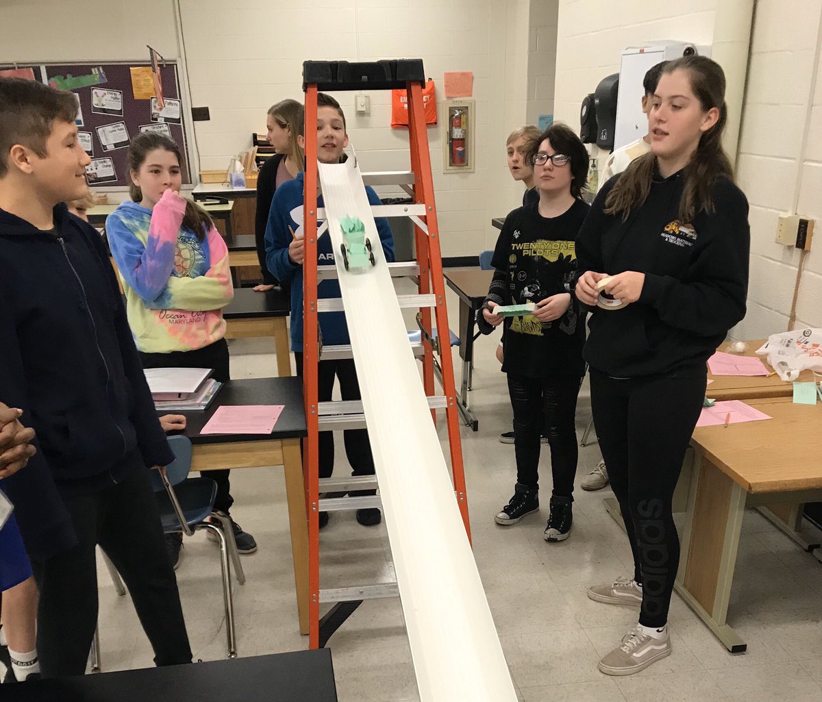 HCPS Science Office (@hcpsscience) on Twitter photo Physical Science at North Harford Middle...the popular paper car crash experience!#energytransformation Physical Science at North Harford Middle...the popular paper car crash experience!#energytransformation