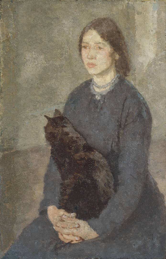 Gwen John, Young Woman Holding a Black Cat, 1925