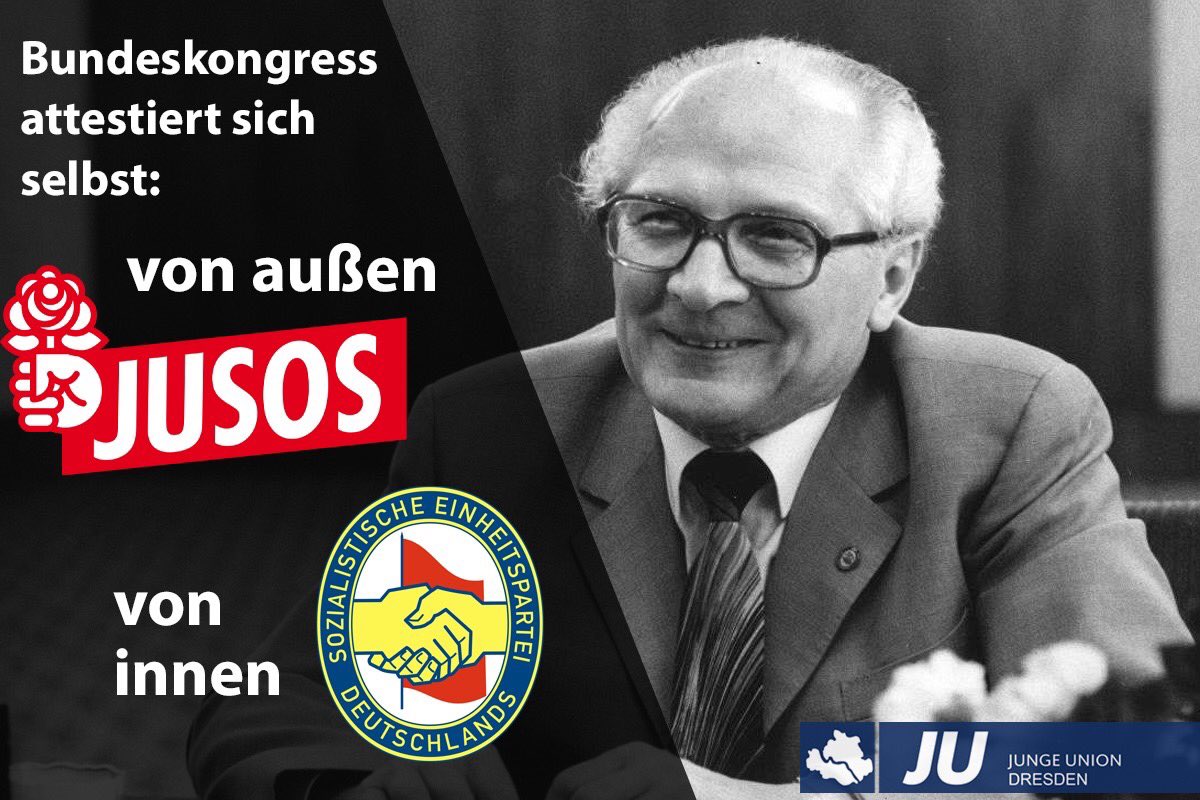 JUDresden's tweet photo. O-Ton der #Jusos zum #buko19: „Mich fuckt die Gesellschaft irgendwie total ab.“ ↪️ Die Jusos wollen nichts anderes als eine #Neuordnung von Wirtschaft u Gesellschaft. 👎 Mehr dazu: https://t.co/KlZmusM4Yu https://t.co/DSFk8qEHCs