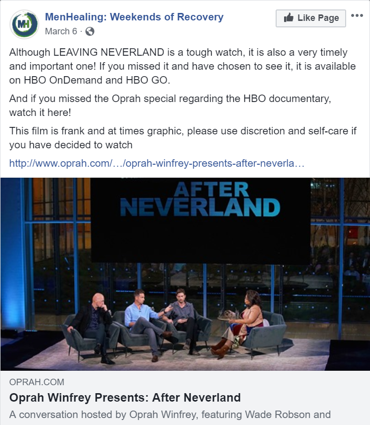 Fradkin uses his Oprah connection as part of his own credentials & promotion of his CSA group: "featured as an expert on Oprah Winfrey's '200 Men' show..."He also uses it to self-promote on FB and makes post-after-post to excitedly promote Oprah & LN, complete w/ CSA hashtags.