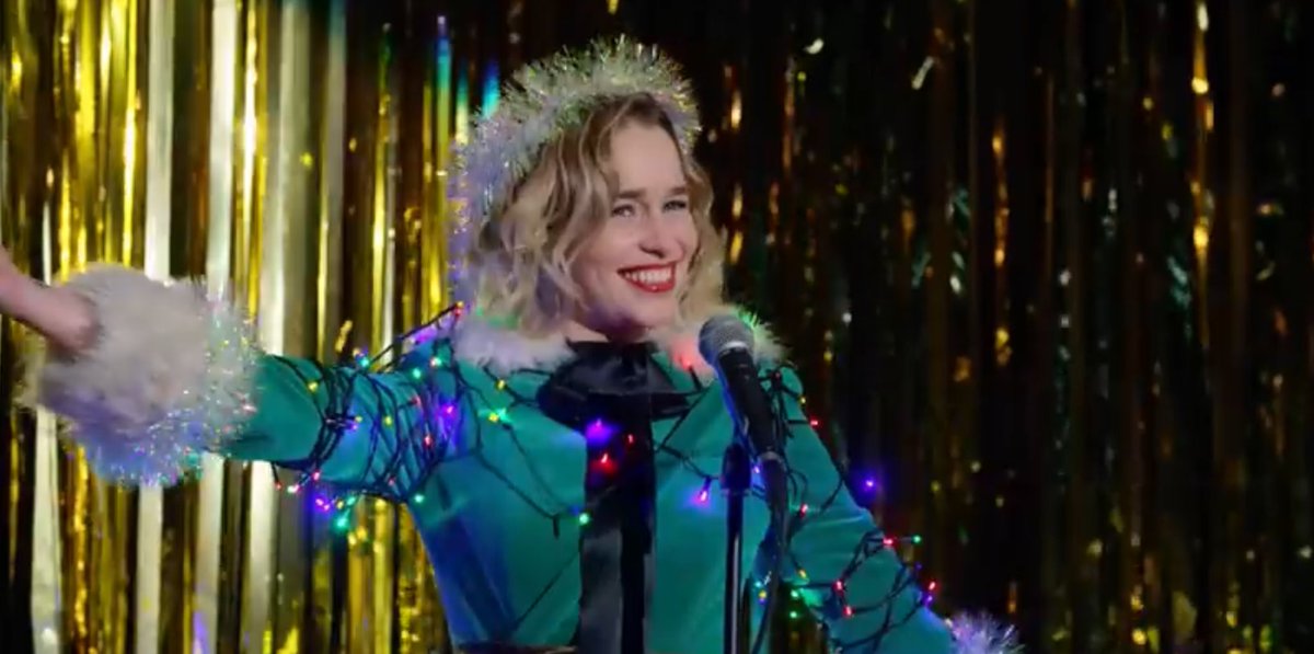 wearableLED's tweet image. Emily Clarke in Last Christmas movie #wearableLED