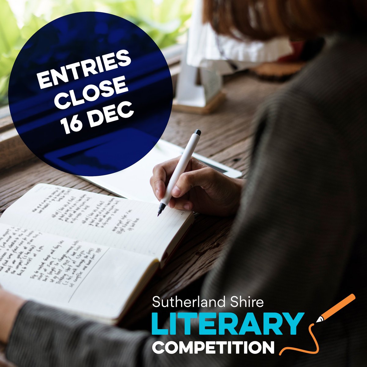 suthlib's tweet image. There's just a few weeks left to enter the Sutherland Shire Literary Competition! Amazing prizes to be won. 
Visit sutherlandshire.nsw.gov.au/literarycompet… for more

#sutherlandshirelibraries #nswpublibraries #amwriting #literarycompetition #writingcompetition #shortstory #poetry