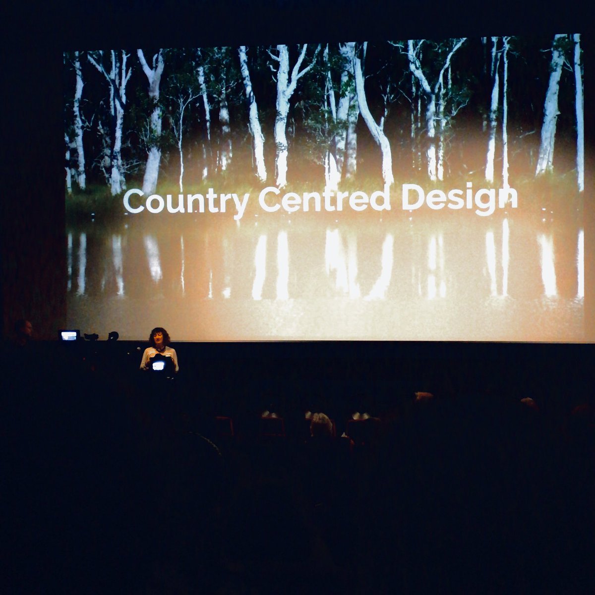 systemsanu's tweet image. The atmosphere of the whole room has changed since @OldWaysNewTech led with a reflective meditation imaging a country before and after colonisation. Ears are open here; to hear about #indigenoustech and #CountryCenteredDesign  👂👂#ReimagineCECS