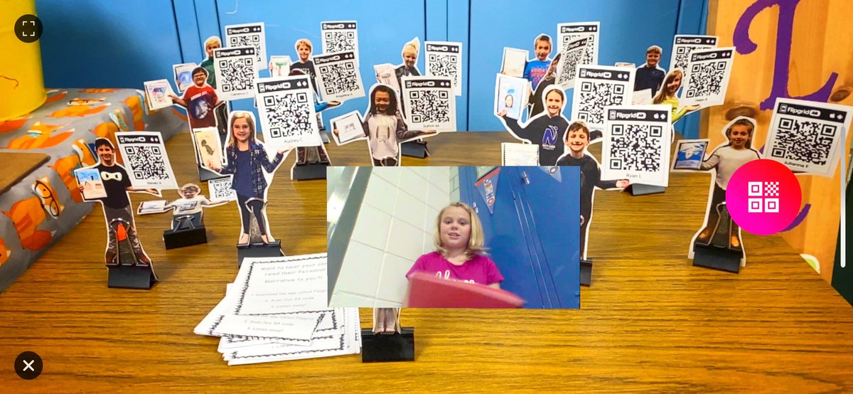 💚 SO VERY PROUD 💚

We went to family teacher conferences tonight - a fav event!

And... outside our daughter Kyra’s class we found instructions for families to download @Flipgrid + see the magic of their child’s voice in #FlipgridAR 🤩 

To see this in real life IS A DREAM ❤️