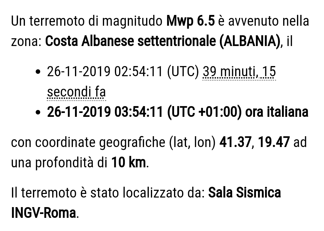 Avvertito in Puglia distintamente #terremoto #earthquake