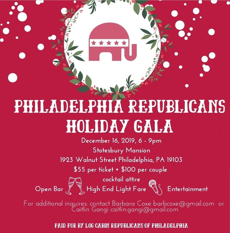 PhillyLCR's tweet photo. Hey y'all, come join us at the Philadelphia Republicans Holiday Gala on December 16th!! The link to the tickets is here:

https://t.co/tbA4IlrQmS https://t.co/M4ovh8tl6I