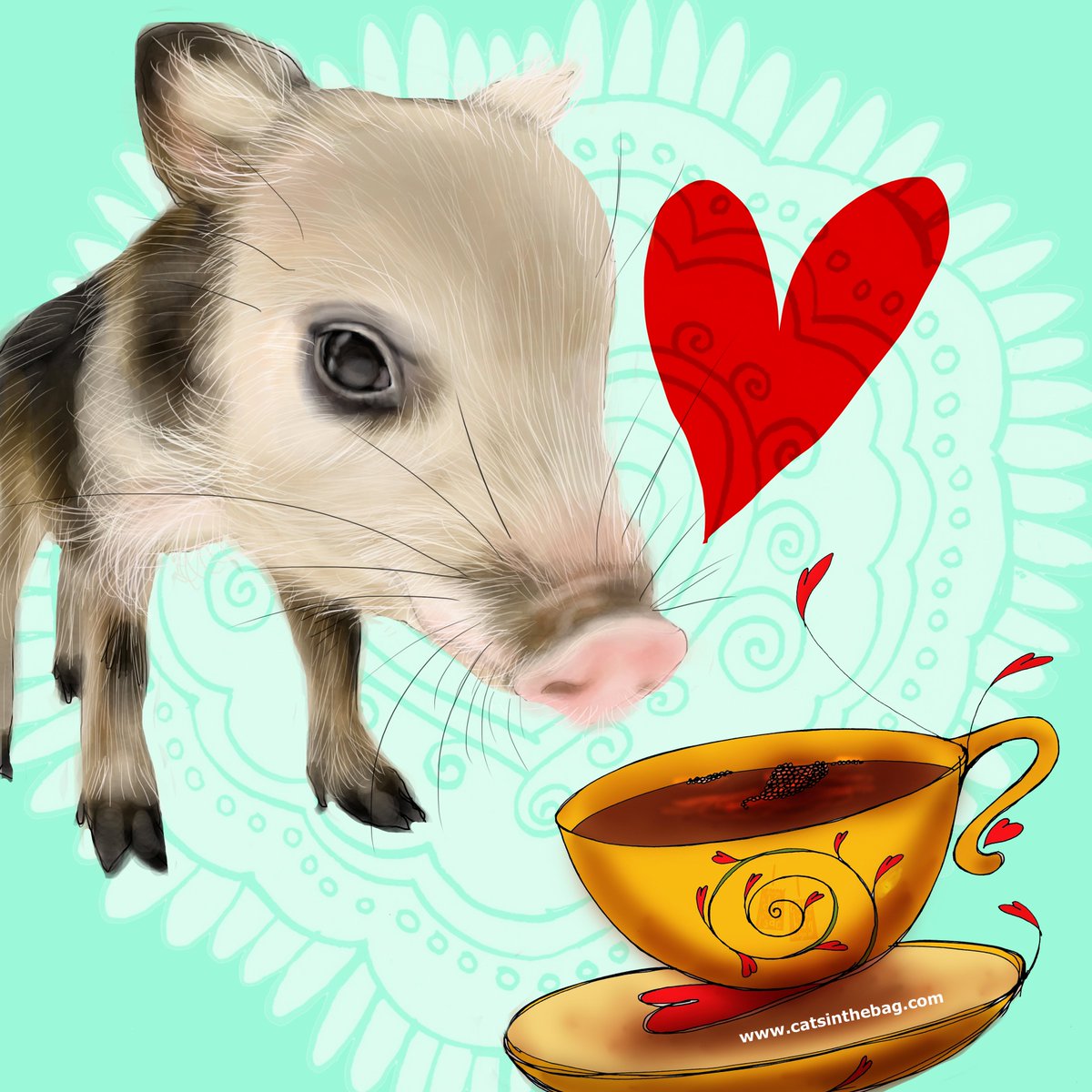 catsinthebagpur's tweet photo. A heart is full of love will make you squeal with joy. What my #Coffee says Nov 25 #coffeelovers #pigs #piglovers #piglets #squeals #joy #love #sharelove #squealsofjoy #heartfuloflove #life #positive #storyteller #illustrator #mondaymotivation https://t.co/2LNPiGPmqw