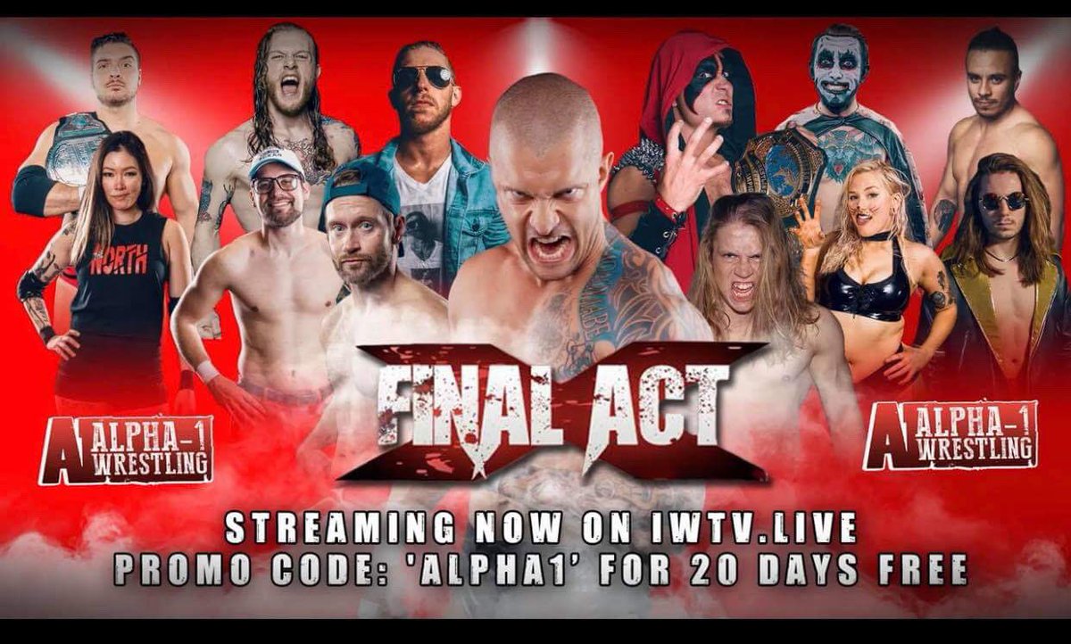 _MarkWheeler's tweet photo. #FinalActX is streaming right now on @indiewrestling
use promo code ALPHA1 to get 20 days free!
Ft. Me beating up @DanhausenAD and @JPWarHorse
... also featuring in my own opinion one of the best rosters in the world, check it out β¬οΈ https://t.co/ULxxydKsQp