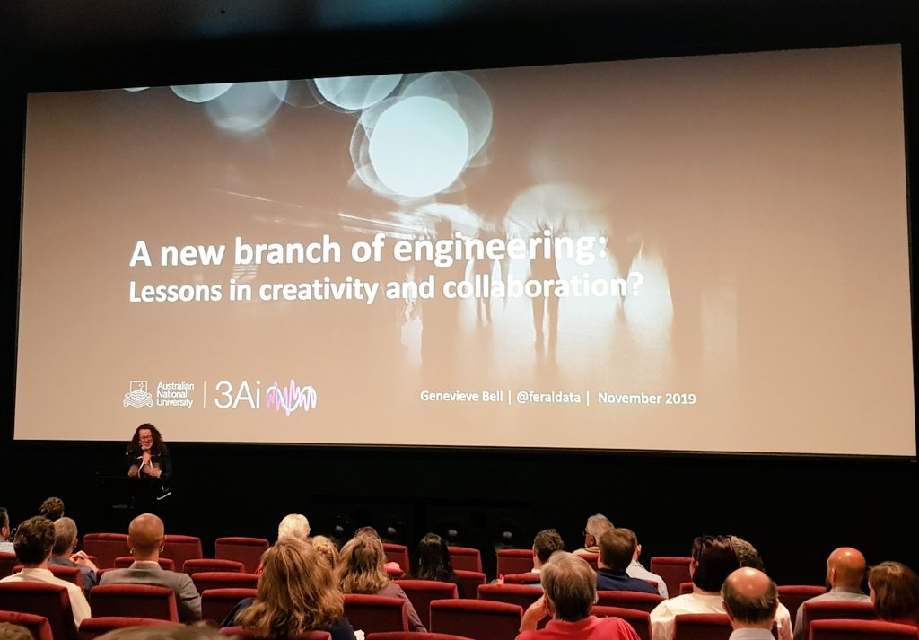 DrT_AI's tweet photo. An amazing talk by @feraldata on the importance of #collaboration for creative ideas/solutions that will have potential to shape n change our world. #problemfinders 

@anucecs #creativity #worldin2050 #newdisciplines @3AInstitute https://t.co/eC0hTHTMtO