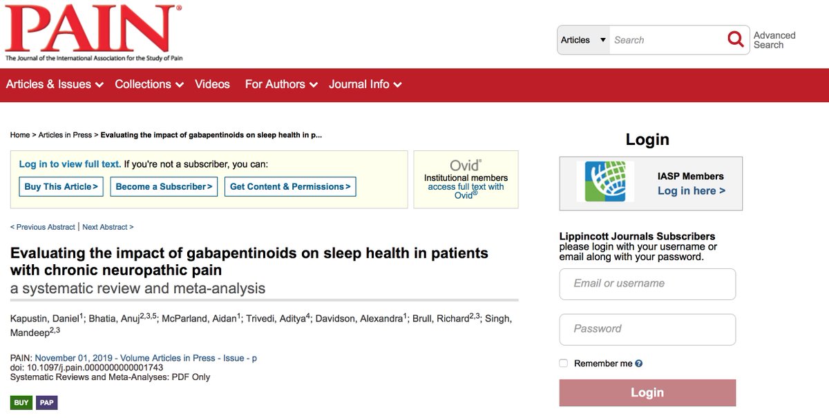 MndpSingh7's tweet image. Congrats @DCapusta @aidan_mcparland for the hardwork culminating in @PAINthejournal 
👉#Gabapentinoids #neuropathicpain improve ✅#sleephealth,✅ #painscores, ✅#qualityoflife scores, however at the expense of Daytime😴 with ⬆️dose. 
👉#Metaregression #SRMA
Slide: #sheildsday2019