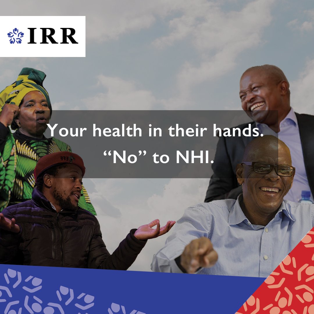 IRR_SouthAfrica's tweet photo. Will medical aid sell you out to the ANC on their NHI? The IRR can protect you against their scheming

Deadline for comments, 29 Nov 2019

#StopNHI &amp; support the IRR to prevent medical schemes becoming ANC schemes on a national scale  

SMS “SCHEME” to 32823 (SMS/R1, Ts&amp;Cs apply) https://t.co/60SkpEuFTw