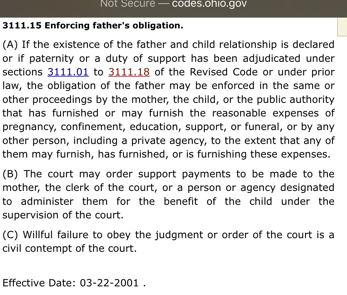 The LIFE Act’s provision got me thinking: Was Georgia the 1st state to offer the concept of prenatal child support, or do other states already implement it?What I’ve found is it’s actually fairly common! Here’s Ohio’s statute on it, requiring payment for several expenses.4/