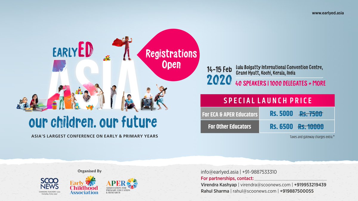 ScooNews's tweet photo. #OnlineNow #SuperSaverOffer The Special Launch Price Sale for @EarlyEdAsia 2020 Tickets is now live. 100 tickets up for grabs and only 6 hours. Visit https://t.co/aGV7K96jNf and reserve your seat before it's gone. #EarlyEdAsia #EEA2020 #OurChildrenOurFuture https://t.co/LXNyASa7uN