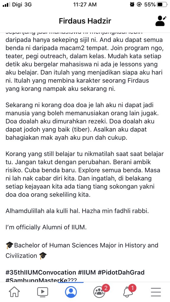 prof_dr_firdaus's tweet photo. Strength comes from struggle. When you learn to see your struggles as opportunities to become stronger, better, wiser, then your thinking shifts from 'I can't do this' to 'I must do this.'
Thank you everyone ❤️
#35thIIUMConvocation https://t.co/uMkhIbxbx9