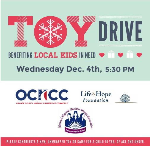 NHBWA COMMUNITY:
'Tis the Season to be Jolly and Provide Gifts to Children in Need!
Join us for our annual Life &amp; Hope foundation Toy Drive Mixer