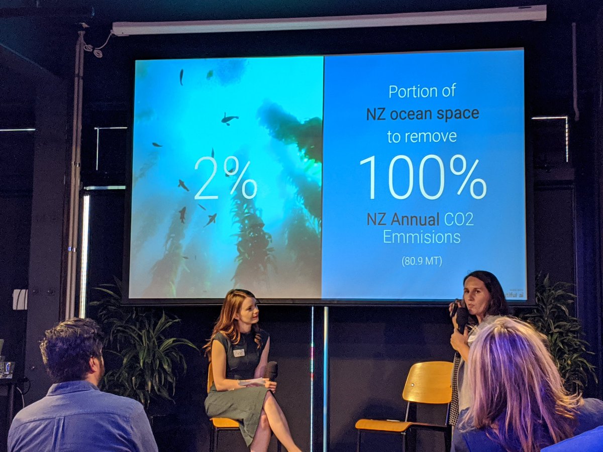 If we cover 2% of New Zealand's ocean space we can completely offset all of NZ's annual carbon emissions. @HardwareAKL  #HardwareAKL – at  Grid AKL