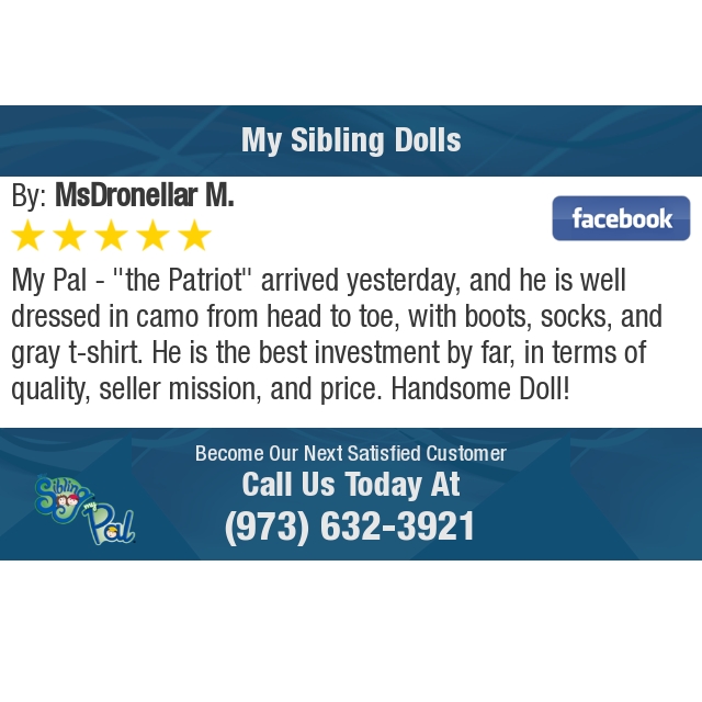 5 Star: MsDronellar M. "My Pal - "the Patriot" arrived yesterday, and he is well dressed in camo from head to..." bit.ly/2pAFsTh
