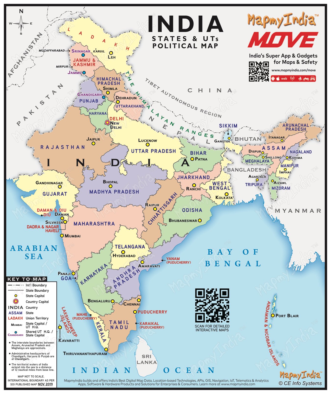 Chandigarh On Political Map Of India Twitter 上的 Rohan Verma："@Dark_Knight2107 @Mapmyindia The Updated Political  Map Of India That Has Been Published By The Government Last Week, We Have  Also Done The Same. Please See And Rt/Share. #Indiamap #Indiapoliticalmap #