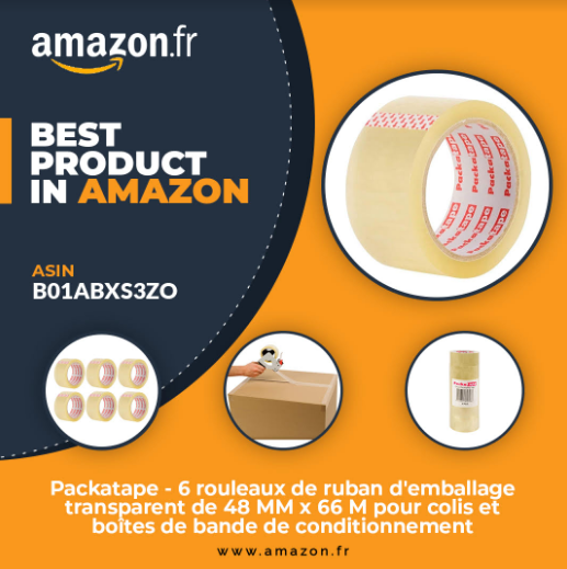 Packatape® - 6 rouleaux de ruban d'emballage marron de 48 MM x 66 M pour colis et boîtes de bande de conditionnement
•✓ UTILISATION POLYVALENTE : packatape est un ruban de qualité industrielle qui résiste à plus de pression et plus d'usure que les bandes de normal.