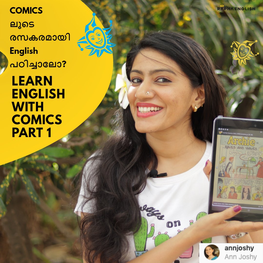 WATCH THE VIDEO IN YOUTUBE 🔴  Explained in Malayalam 🌴 
Learn English With Comics😀😘

#RaphaEnglishforMalayalamSpeakers #SpokenEnglish #Archie #EnglishComics #Native English #EnglishPronunciation #AnnJoshy