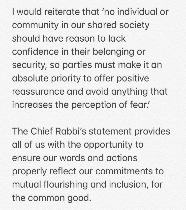 That the Chief Rabbi should be compelled to make such an unprecedented statement at this time ought to alert us to the deep sense of insecurity and fear felt by many British Jews: