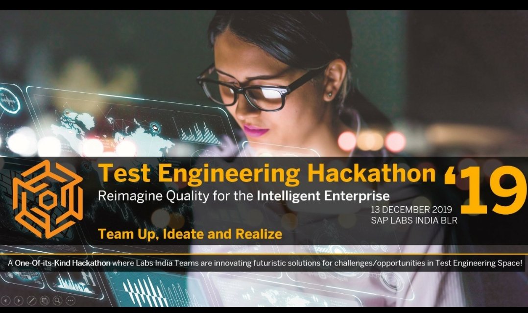 DiptiJena5's tweet photo. My Team – “Solution Experience team” has qualified for Ph-2 (Prototyping) of #TestEngineeringHackathon scheduled for 13 Dec @saplabsindia. We are 1 among 30 Teams, wish us luck for making it to the Final 4 for #DemoJam! #STE 
@saplabsindia 

Shoutout to: @SudipHcp  @SilpaED https://t.co/XQkMY7rOJy