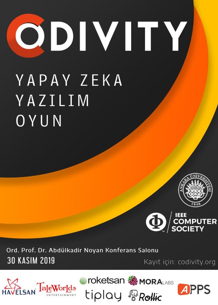 CODIVITY 2.0, HAVELSAN  Ana sponsorluğunda 30 Kasım 2019 Cumartesi günü Ord. Prof. Dr. Abdülkadir Noyan Konferans Salonu'nda düzenlenecektir. Codivity 2.0 etkinliğine tüm öğrencimizin katılımını bekleriz.
<a href="/AnkaraUni/">Ankara Üniversitesi</a> <a href="/ieee_ankara_cs/">IEEE Ankara Üniversitesi Computer Society</a> <a href="/ieee_ankara/">IEEE Ankara Üniversitesi</a> @ankara_uni_eee
