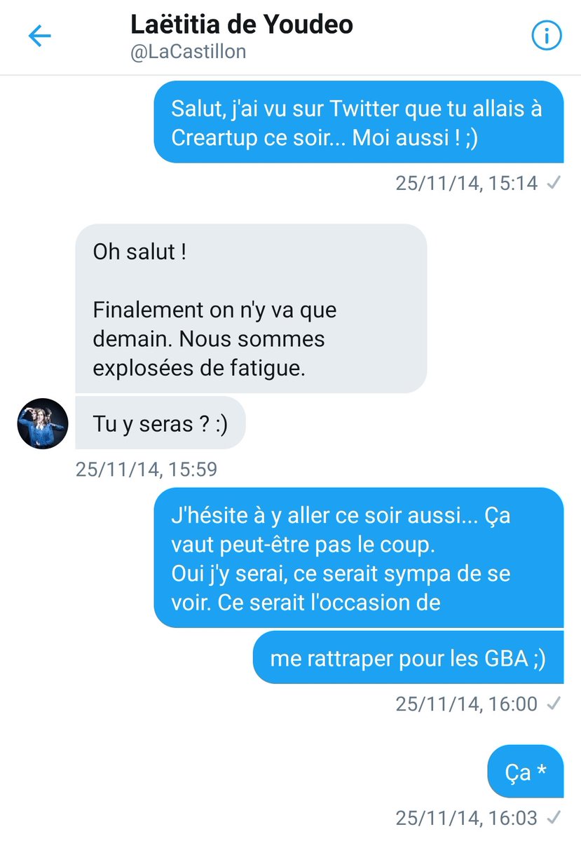 PaulRobein's tweet photo. J'ai tenté de chercher sur Twitter avec le hashtag #Creartup qui de mes "connaissances" serait susceptible de s'y rendre également.
@LaCastillon avait tweeté qu'elle y participait ! Un petit DM plus tard, une boule au ventre en moins et nous nous retrouvions à l'événement. https://t.co/nxqjgPZUe0