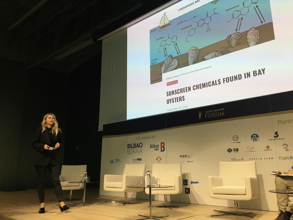 Suite des débats autour du développement durable au #YRF2019 : Edit Olasz Harken fait maintenant le point sur les enjeux de la protection solaire pour les marins, et sur les conséquences sur le corail.